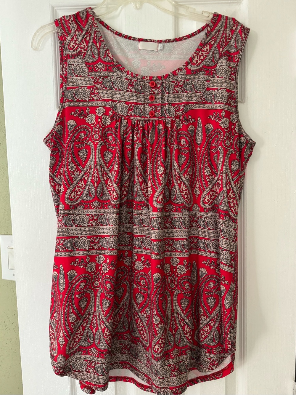 Kohl's Red Paisley Sleeveless Tunic